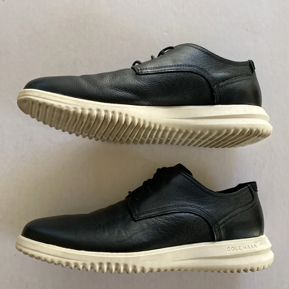 Cole Haan Grand Men's Black Tumbled Leather Shoes Size 11M